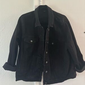 ASOS Curve Black Jean Jacket Oversized Fit